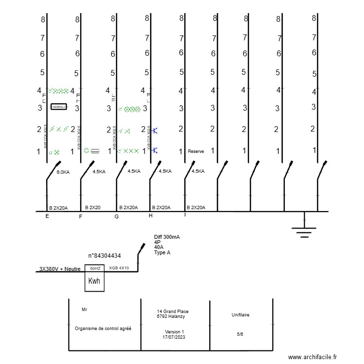 unifilaire2 DORIAN. Plan de 1 pièce et 0 m2