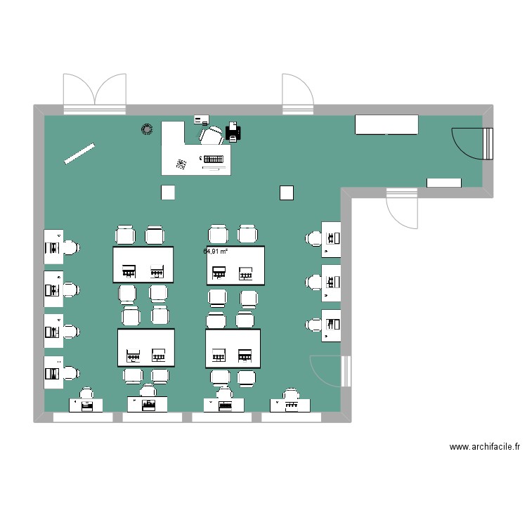 yazidlepetit. Plan de 1 pièce et 65 m2