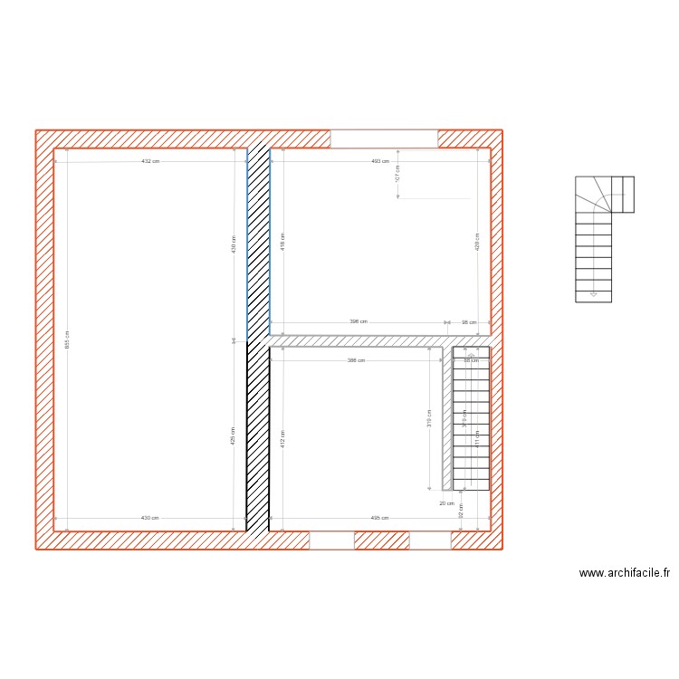 maison roc 2022  geo et christophe. Plan de 3 pièces et 77 m2