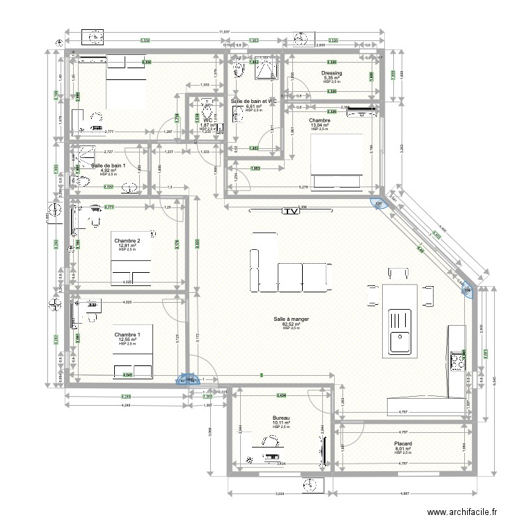 maison mathurin 2. Plan de 10 pièces et 158 m2