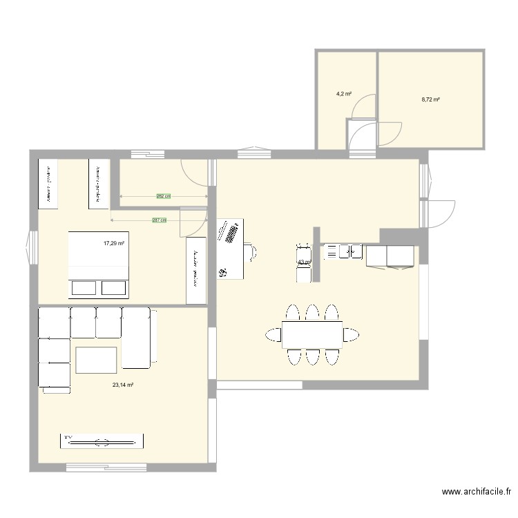 casa 1. Plan de 5 pièces et 96 m2