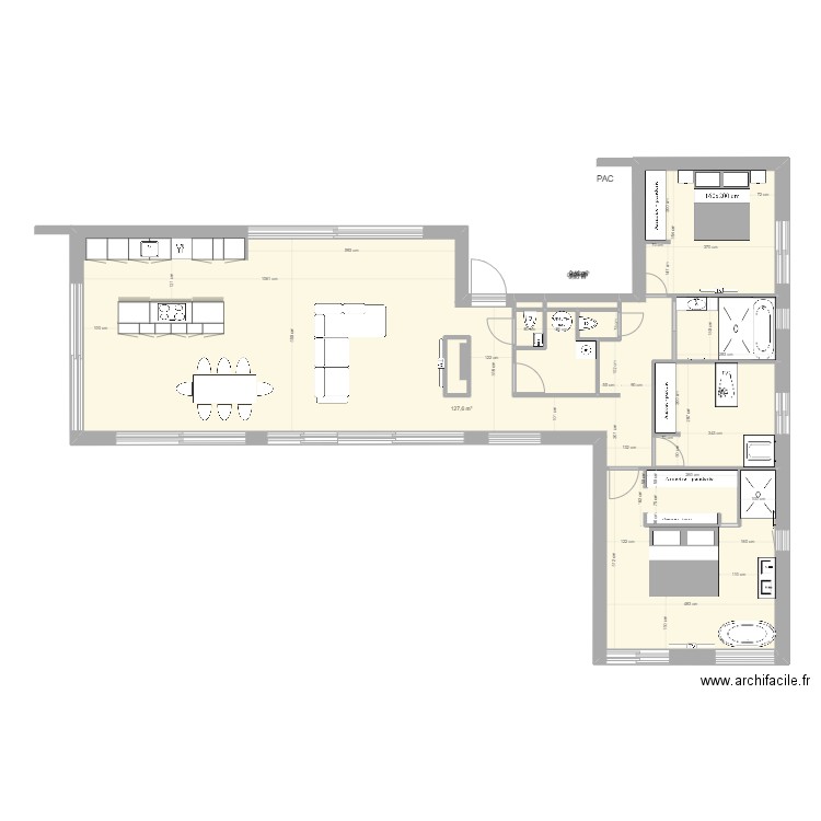 Peymeinade plan coté . Plan de 8 pièces et 151 m2