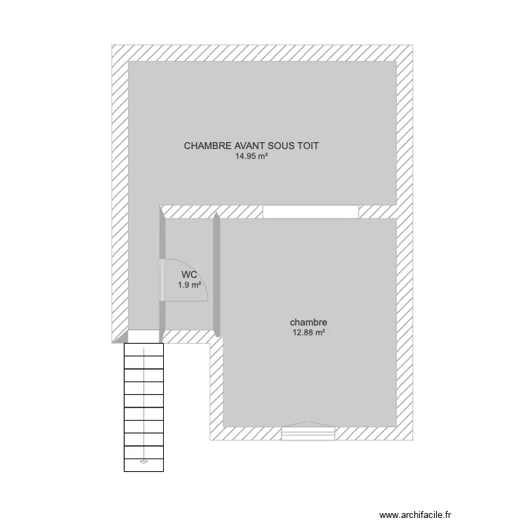 3 &acirc;me sous toit. Plan de 