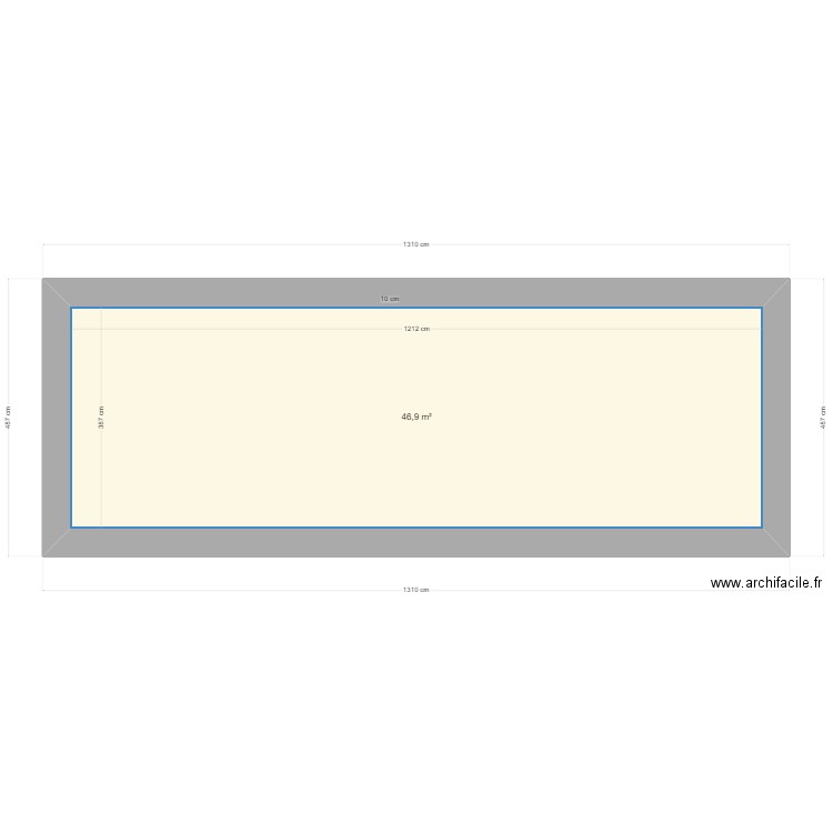 PLAN DE SOL FONDATIONS RADIER. Plan de 1 pièce et 47 m2