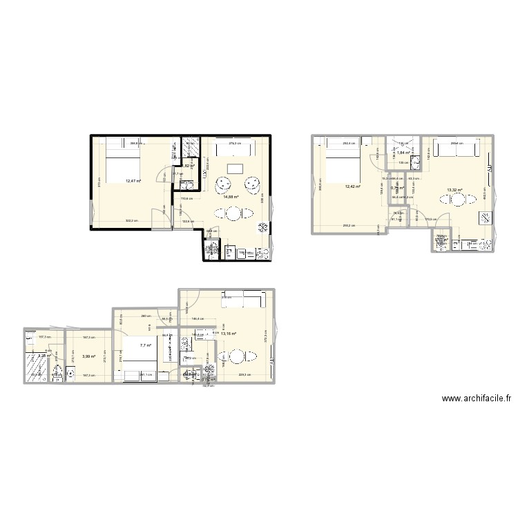 Guiton appart 1 et 2. Plan de 0 pièce et 0 m2