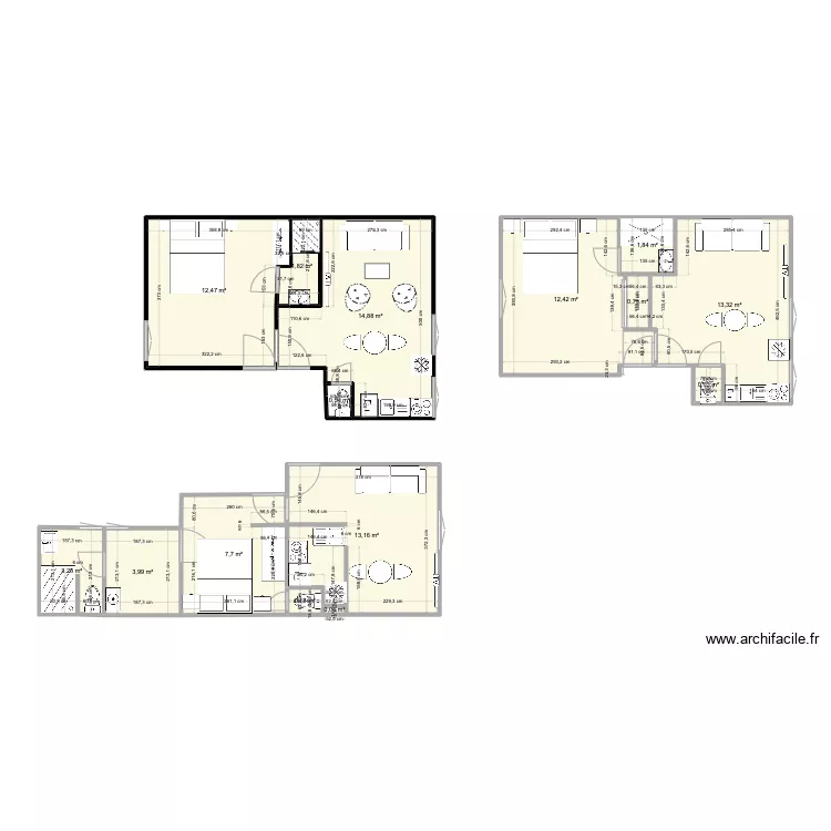 Guiton appart 1 et 2. Plan de 