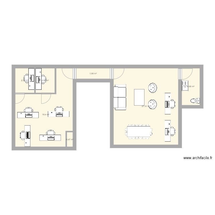 Bureau Pizay. Plan de 0 pièce et 0 m2