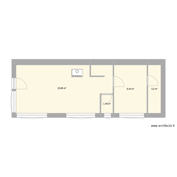 maison le bigot. Plan de 4 pièces et 36 m2