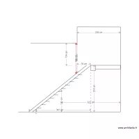 Escalier Mezzanine Entr&eacute;e D&eacute;part 165 Hauteur 254 sur 14