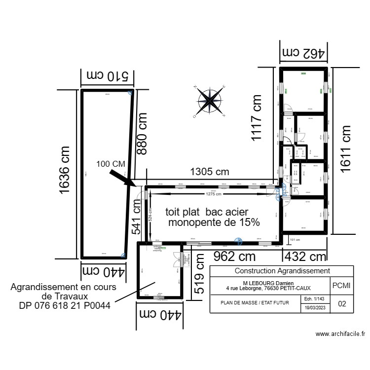Plan de la maison pour travaux sans grange refaite. Plan de 0 pièce et 0 m2