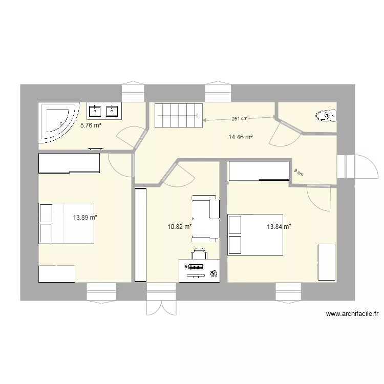 Plan &eacute;tage 1 4. Plan de 