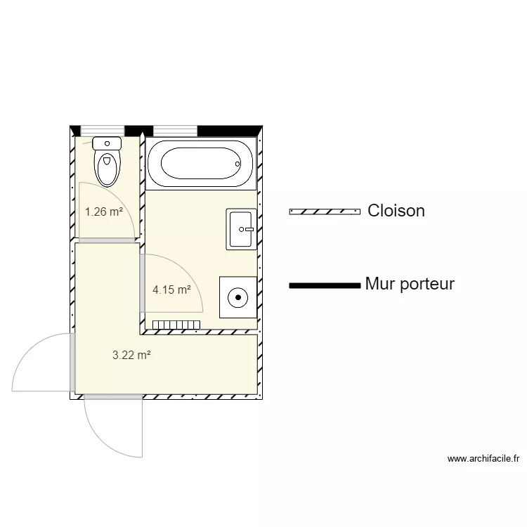 OLIVER Franck Exsistant SDB WC. Plan de 