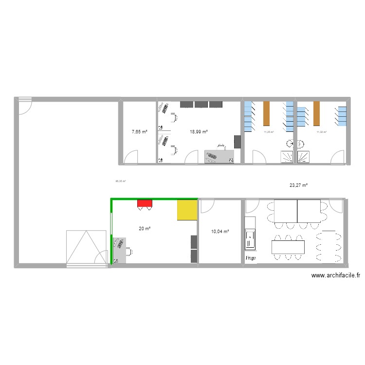 B10. Plan de 8 pièces et 188 m2