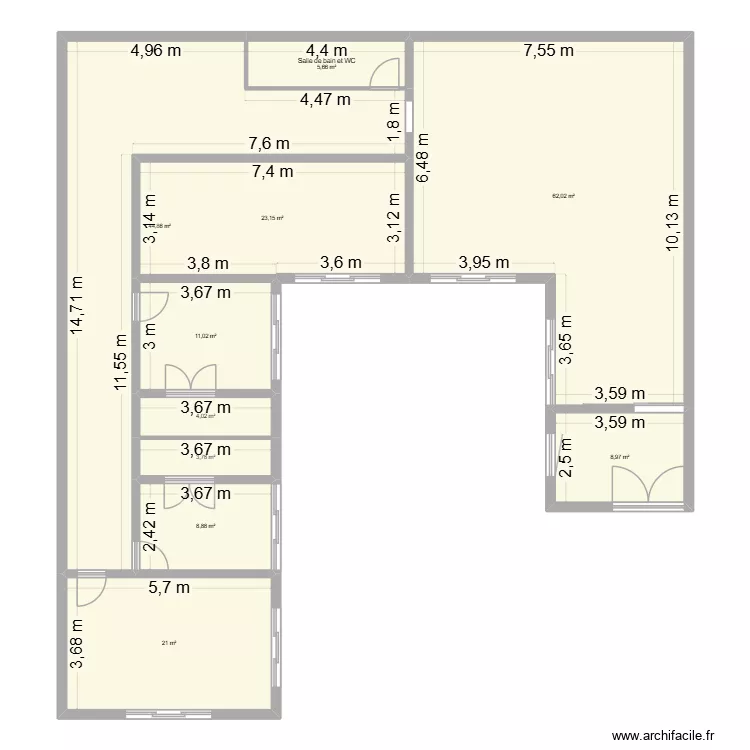 projet DZ. Plan de 10  et 193 m²