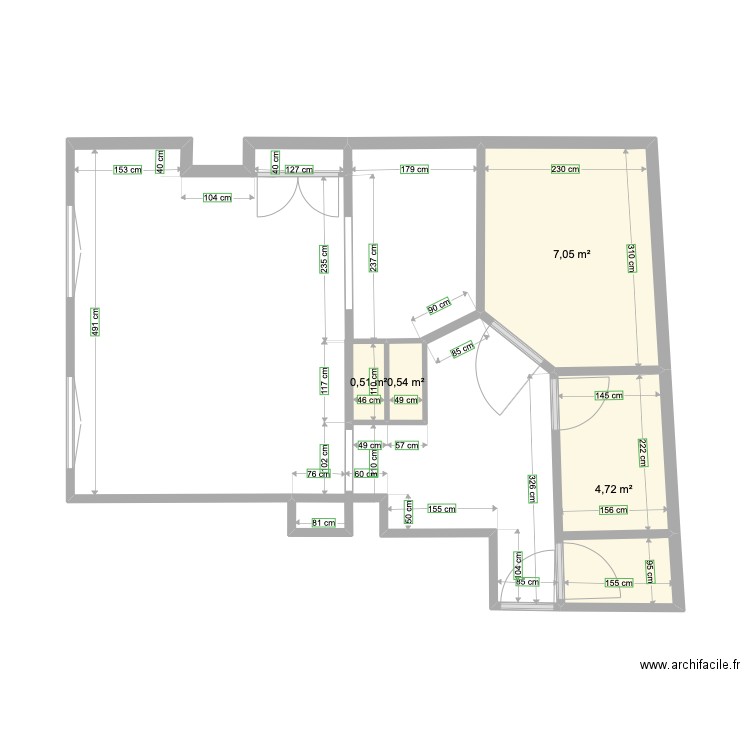 PRIGENT. Plan de 4 pièces et 13 m2