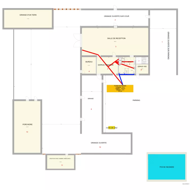 CANALISATIONS ET CHEMINEMENT. Plan de CANALISATIONS ET CHEMINEMENT. Plan de