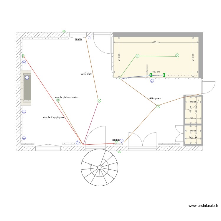 longère rez de chaussée électricité. Plan de 0 pièce et 0 m2