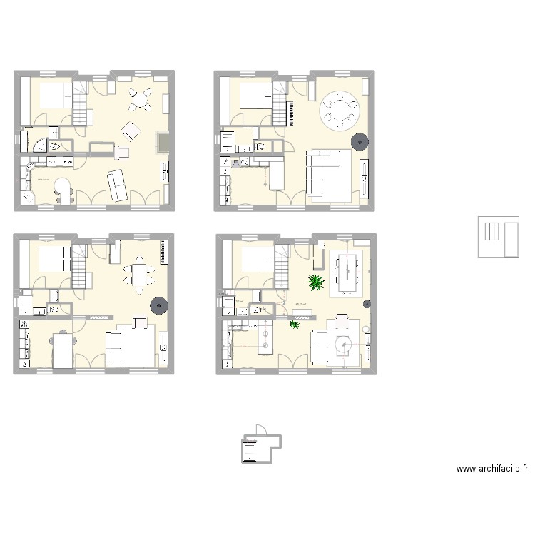 ERBETTA. Plan de 20 pièces et 278 m2