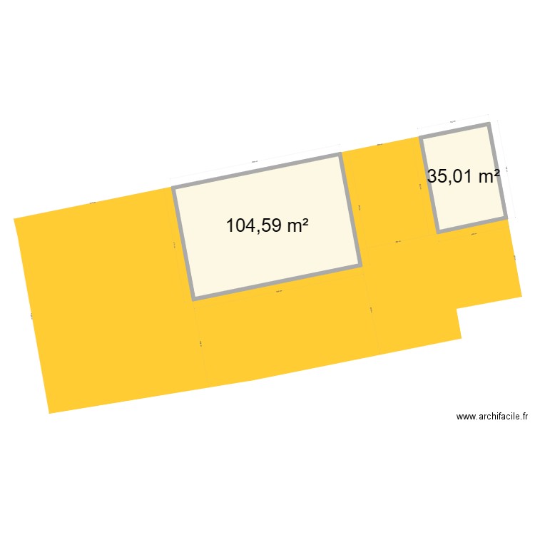 Maison cadastre. Plan de 2 pièces et 140 m2