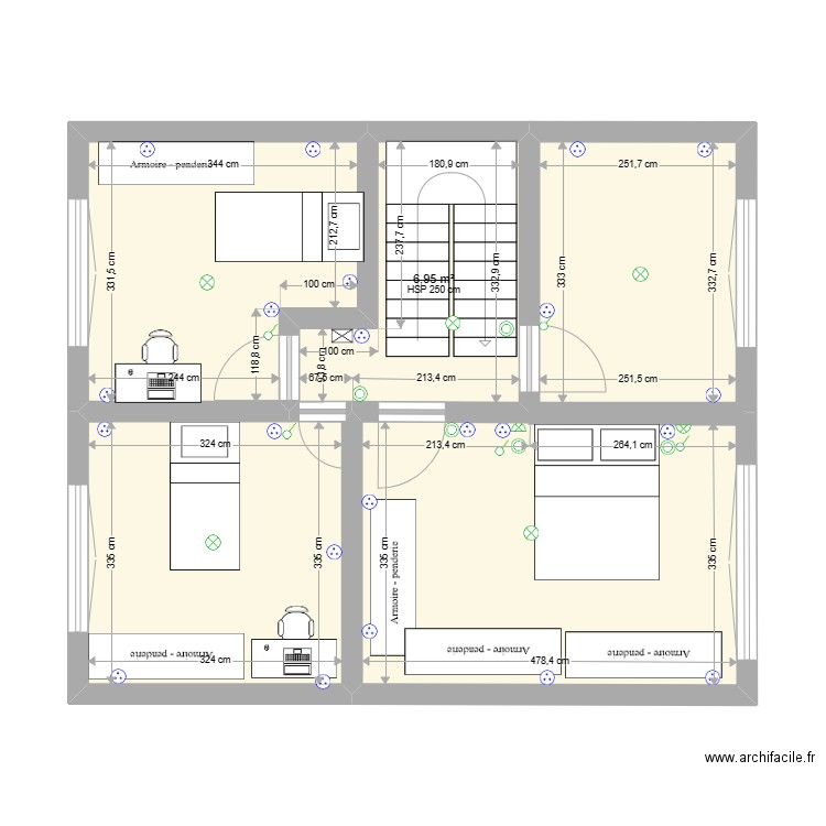 Maison Adeline et Karl ELEC V1. Plan de 5 pièces et 52 m2