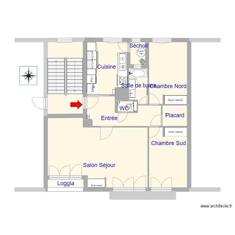 Appartement Rezé (sans meubles). Plan de 14 pièces et 87 m2