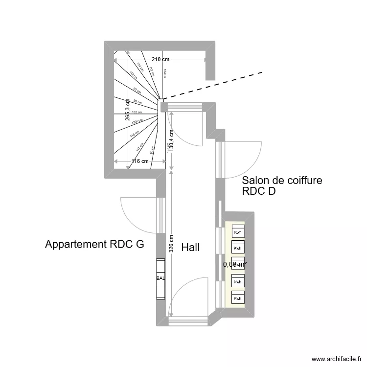 Hall d'entr&eacute;e. Plan de 