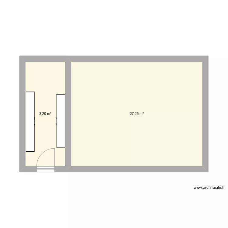 nool. Plan de 2 Pièces et 36 m²
