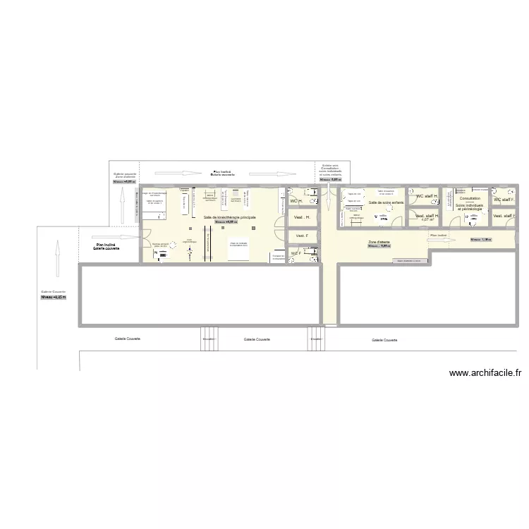 H&ocirc;pital  de Kiremba - B&acirc;timent Equip&eacute; pour service kin&eacute;. Plan de 