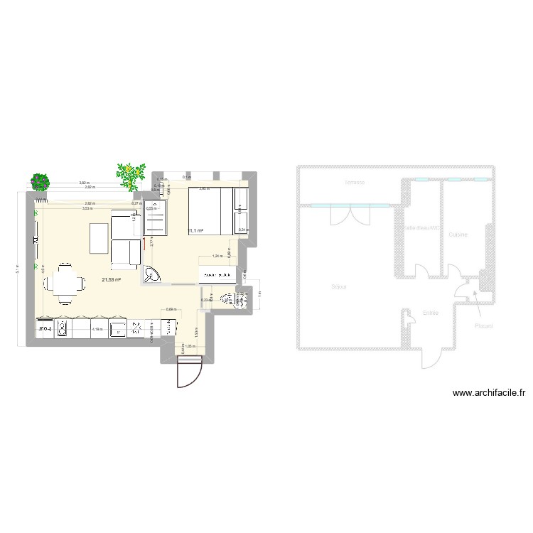 Appt JF Antibes aménagé V1. Plan de 0 pièce et 0 m2 Appt JF Antibes aménagé V1. Plan de 0 pièce et 0 m2