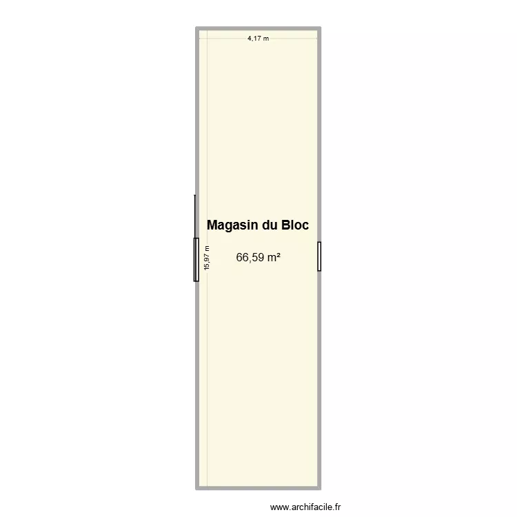 Magasin Bloc CHU Helora Mons Kennedy. Plan de 1 pièce et 67 m²