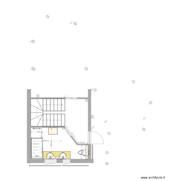 SDB ETAGE 1 2. Plan de 0 pièce et 0 m2
