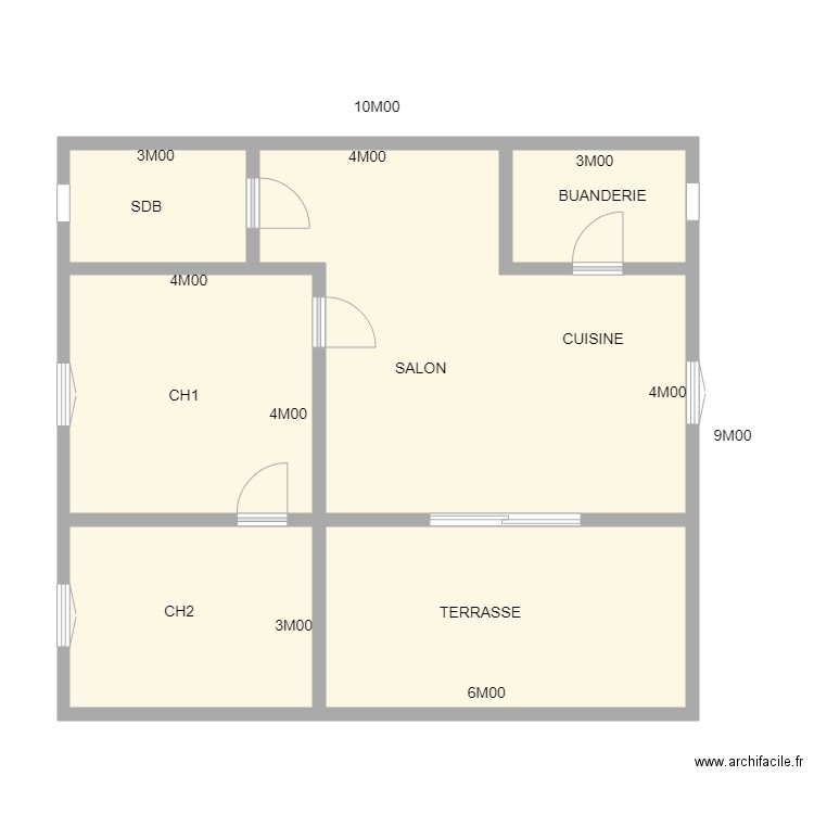 PLAN APPART WARANG. Plan de 6 pièces et 81 m2