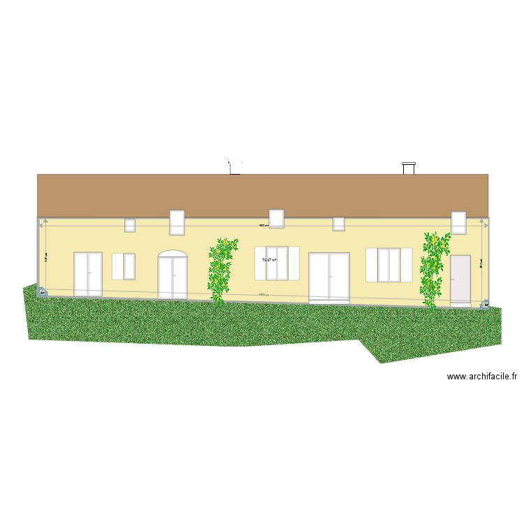 PLAN FACADE SUD APRES JULIE. Plan de 0 pièce et 0 m2