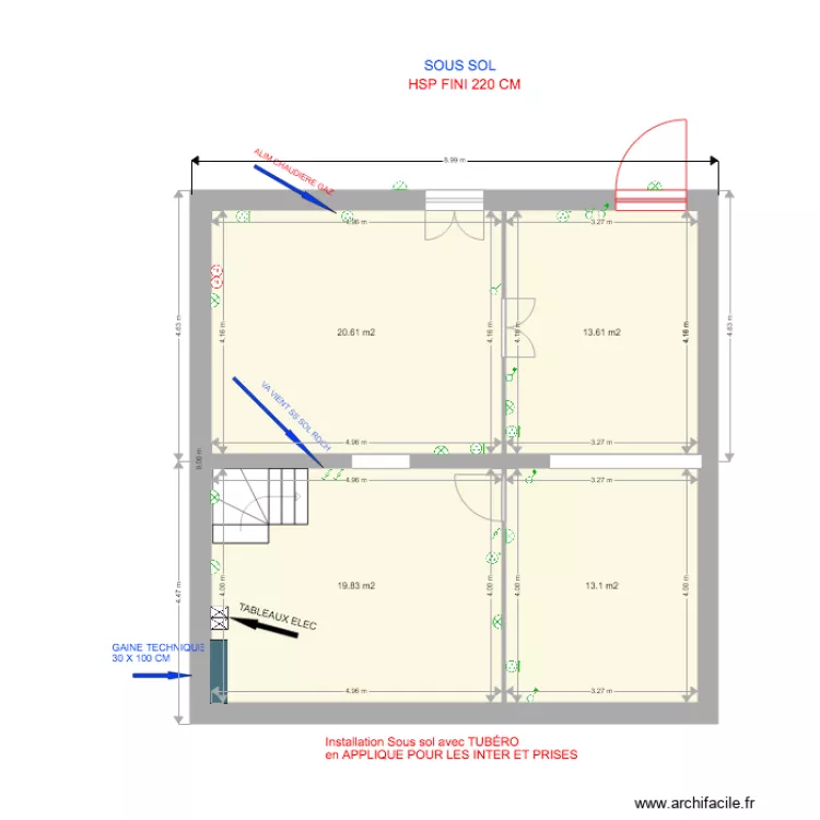 SOUS SOL SERDAL V1 INST ELEC JUILLET 16. Plan de 