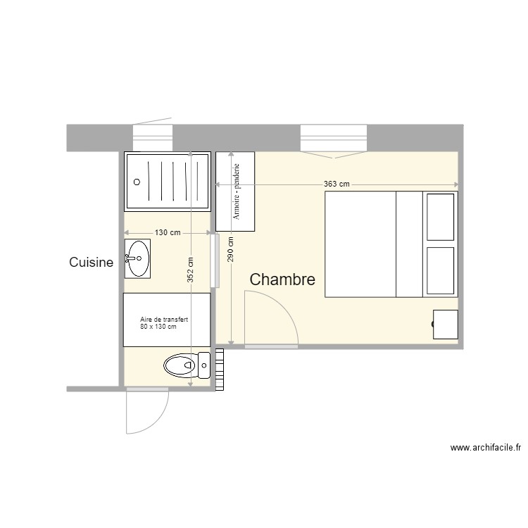 Plan projetéTALBOT ML V2. Plan de 2 pièces et 15 m2