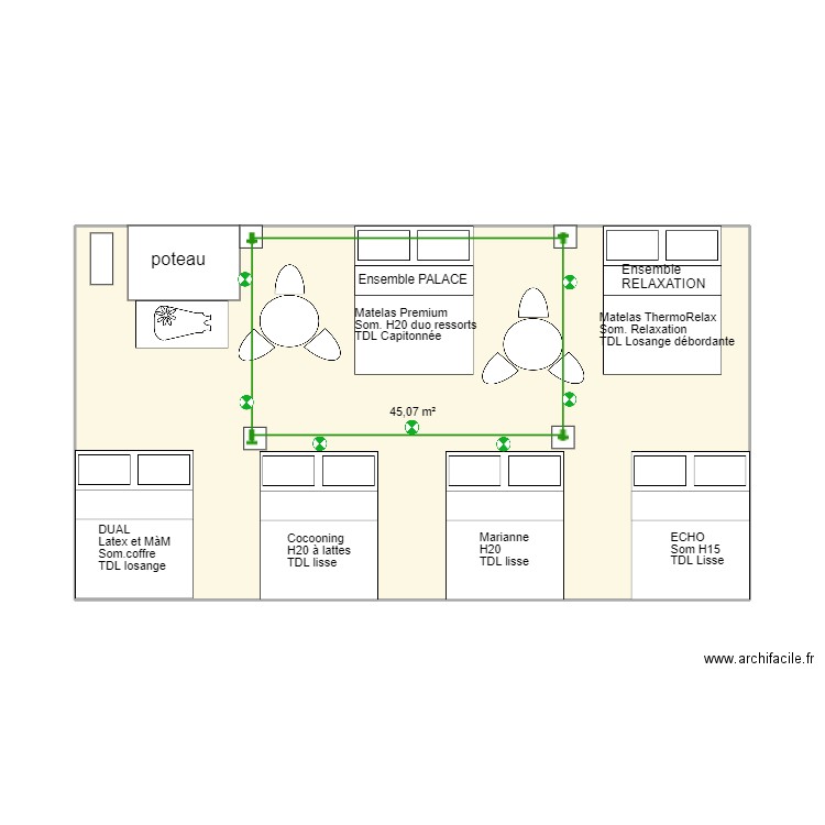 Foire Paris Printemps 2023. Plan de 1 pièce et 45 m2