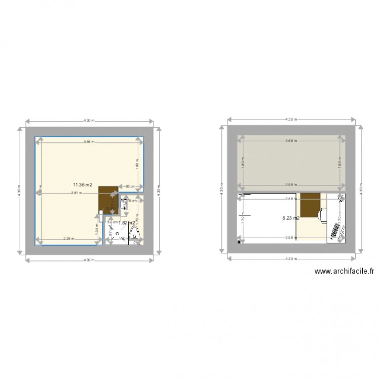 2 niveaux 2o m ado est. Plan de 0 pièce et 0 m2