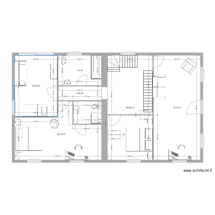 1er etage sagnemorte. Plan de 0 pièce et 0 m2