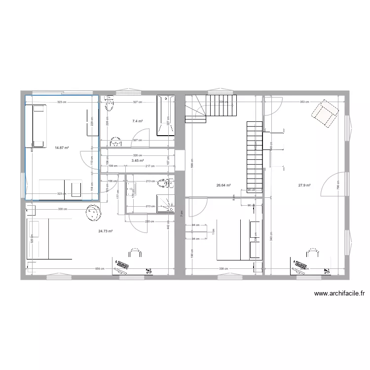 1er etage sagnemorte. Plan de 