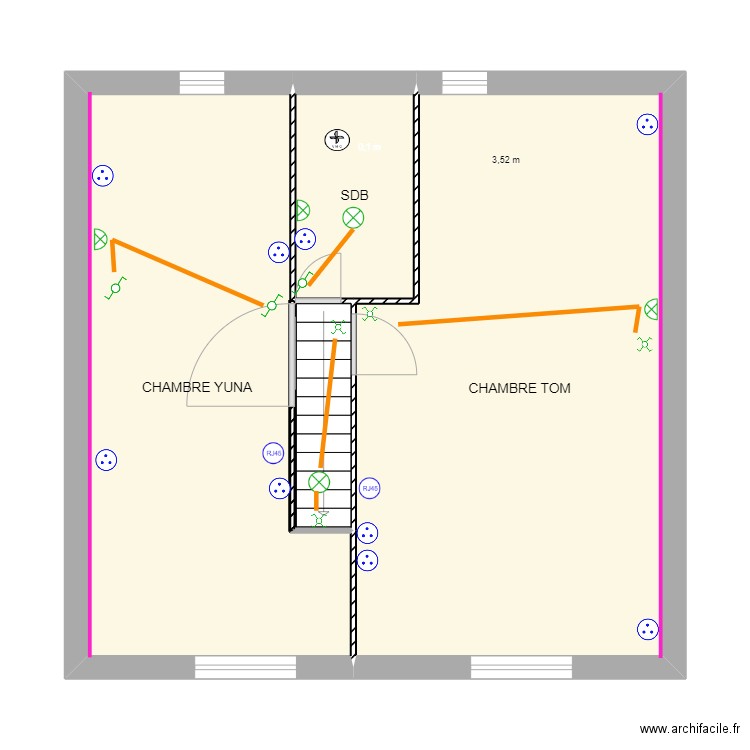 2ème étage Elec ok. Plan de 0 pièce et 0 m2