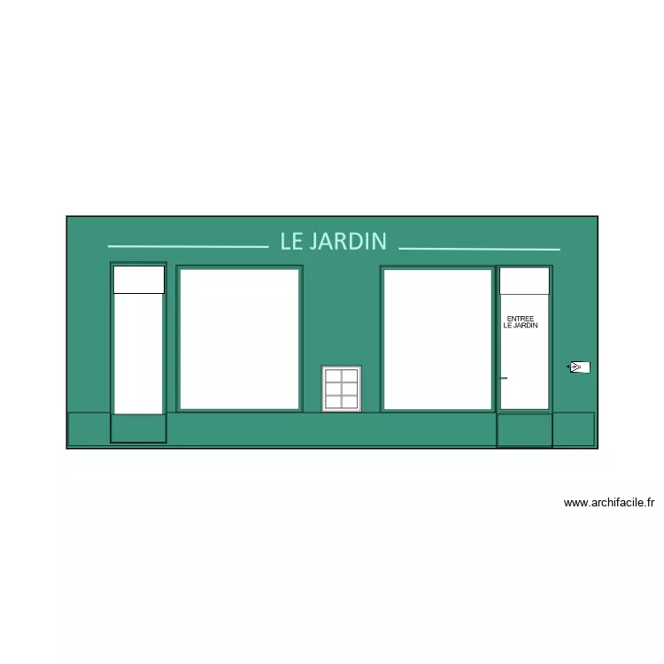 fa&ccedil;ade pour autorisation enseigne. Plan de 