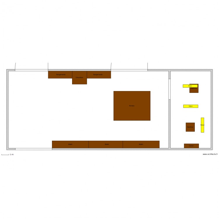 Garage vierge. Plan de 0 pièce et 0 m2