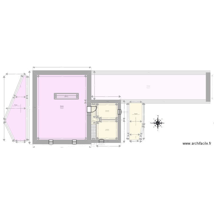 Covache RDC. Plan de 19 pièces et 344 m2