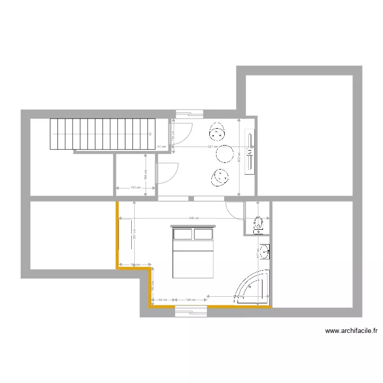 ETAGE 1 non meubl&eacute;. Plan de 