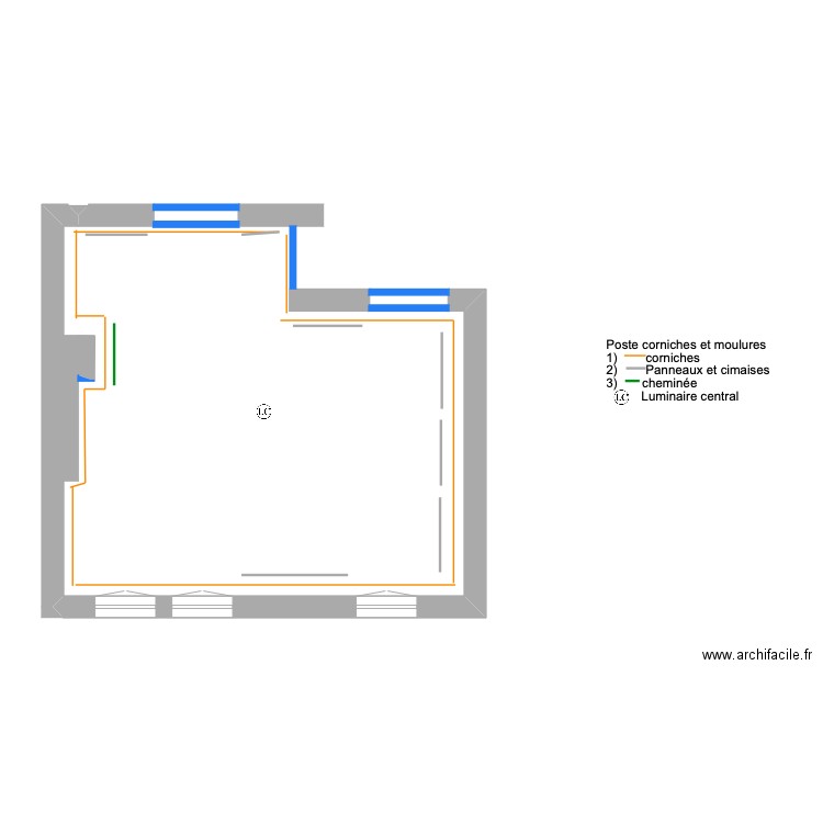 séjour (poste corniches). Plan de 0 pièce et 0 m2