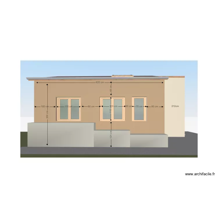 Plan de Fa&ccedil;ade EST. Plan de 