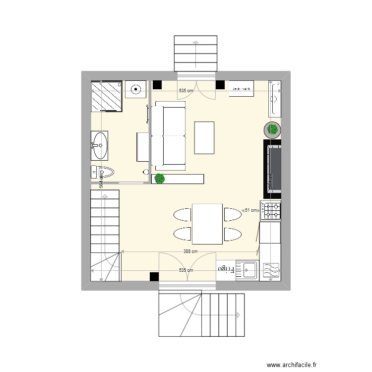 maison1. Plan de 1 pièce et 30 m2