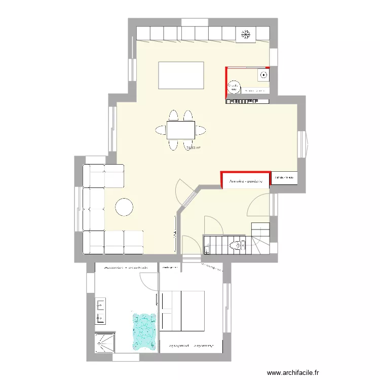 PLAN MAISON RDC PLESTAN. Plan de 