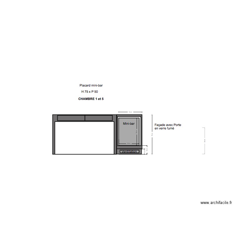 Porte valises mini bar 1 et 5. Plan de 0 pièce et 0 m2