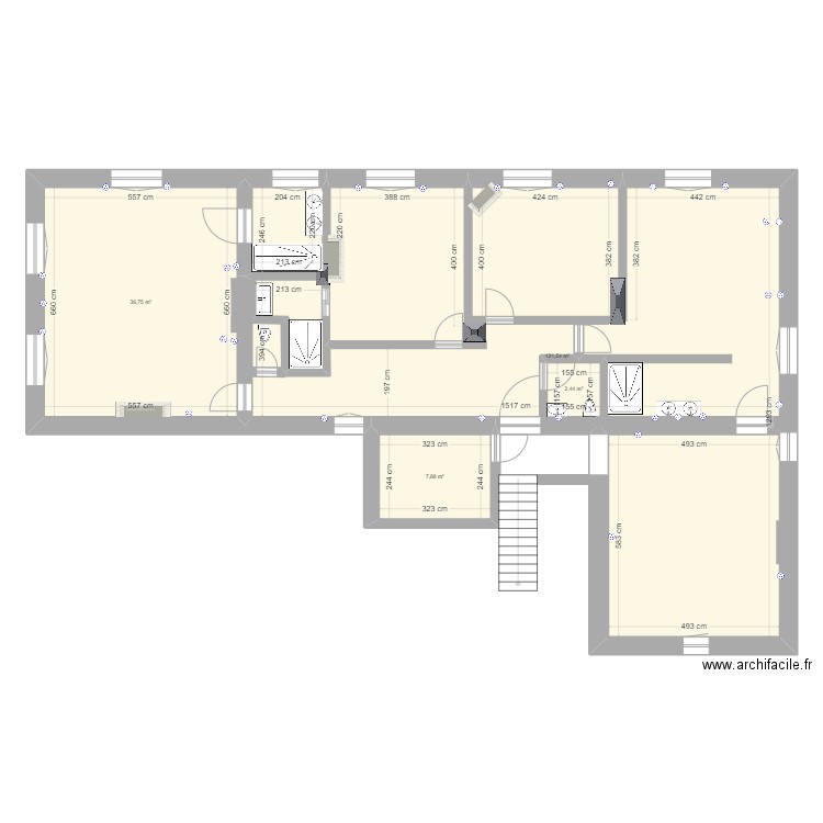 BUSSIERES PLAN 4. Plan de 4 pièces et 174 m2
